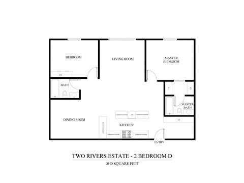 a floor plan of two rivers estate 2 bedroom d plan